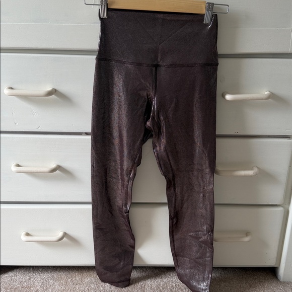 lululemon athletica Pants - Lululemon Align High Rise Pant 23" Shine Radiate Foil Print French Press 4